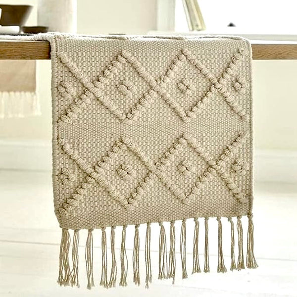 Cream Tufted : Fringe Runner