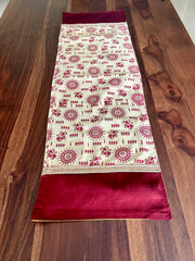 Maroon Warli - Table Runner with 2 Mats