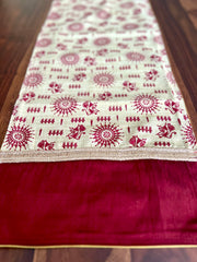 Maroon Warli - Table Runner with 2 Mats