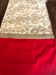 White Red Banarasi - Long Runner