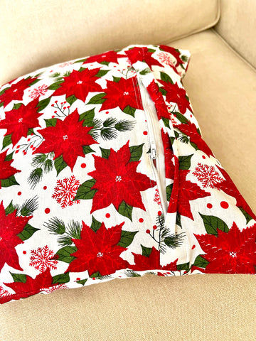 Poinsettia Cushion Cover