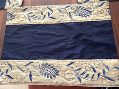 Navy Kantha - Table Runner with 6 Mats