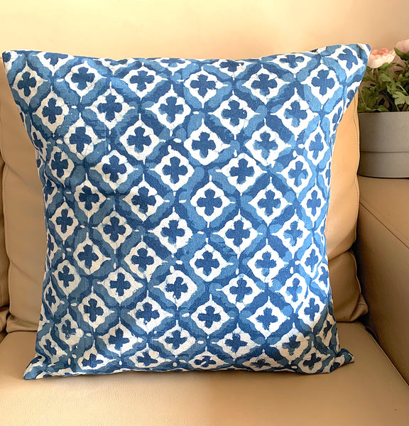 Blue Clover Cushion Cover