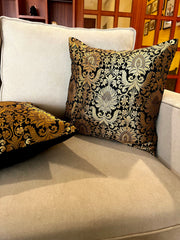 Black Banarasi Cushion Cover