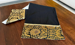 Black Banarasi Table Runner - Small