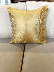 Golden Beige Banarasi Cushion Cover