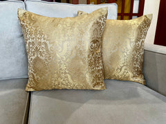 Golden Beige Banarasi Cushion Cover