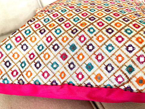 Multicoloured Mirror Cushion Cover