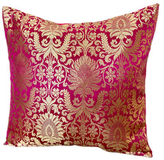 Pink Banarasi Cushion Cover