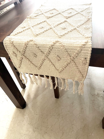 Cream Tufted : Fringe Runner